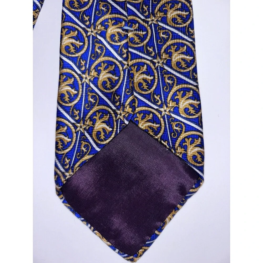 Smithsonian Silk Tie Blue And Gold Stars Cornucopia USA Made